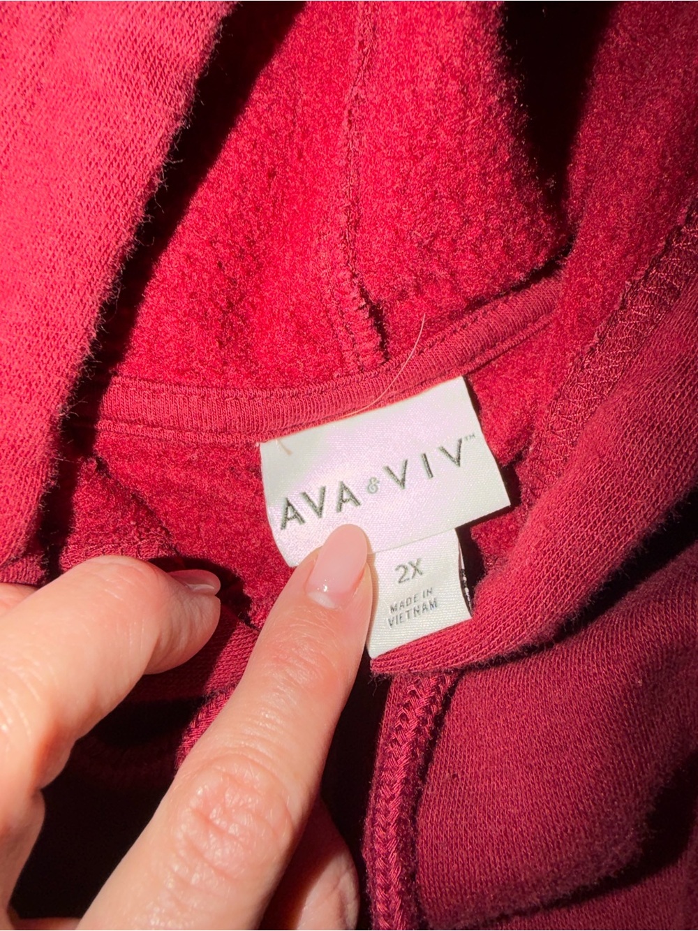 Ava & Viv Red Hoodie Sweatshirt - Picture 4 of 4